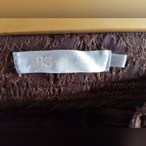 ABS Patterned Brown Embroidered Pants - size 6 - Picture 6 of 10